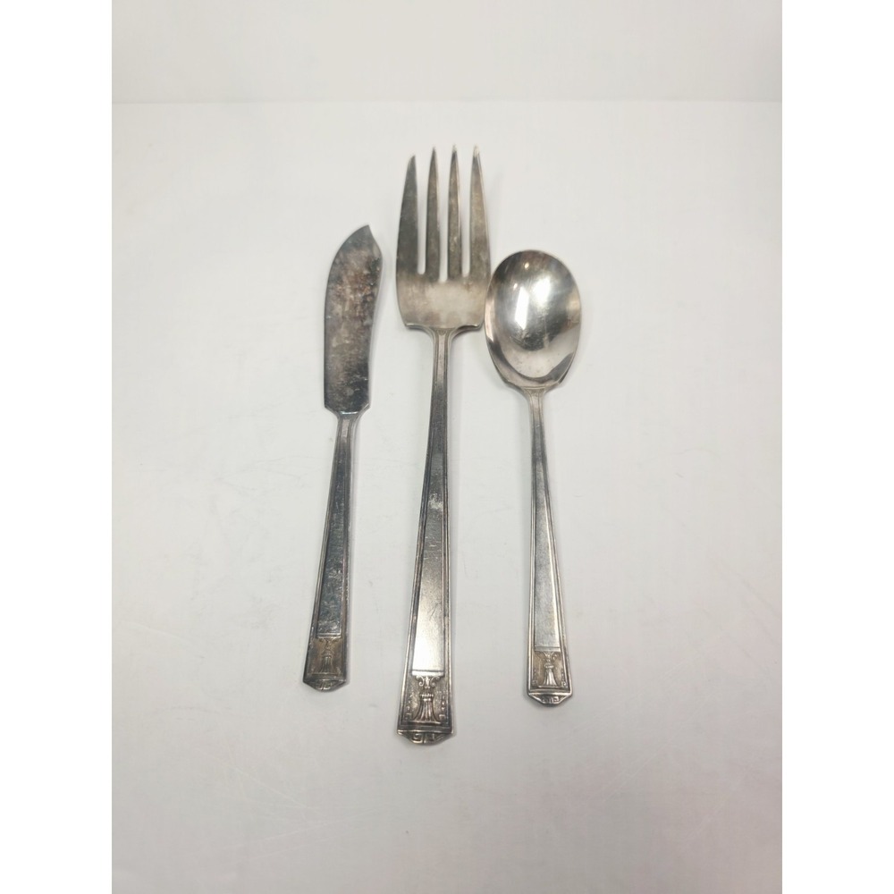 1923 Century Silver plate International Silver Holmes & Edwards 3 Serving Pieces
